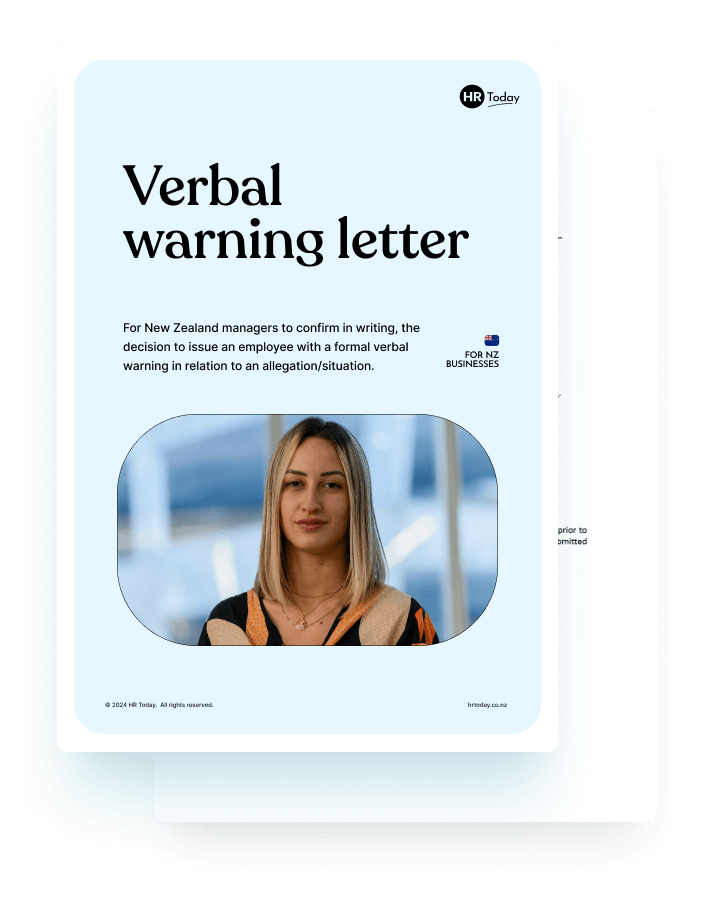 HR Today's Verbal Warning Letter for NZ Businesses