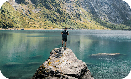 Kiwi employee out on a nature hike during the weekend