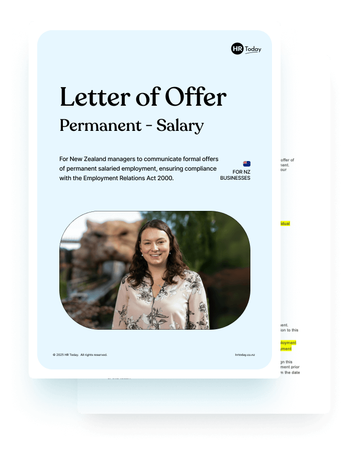 HR Today's Letter of Offer Permanent Salary for NZ businesses